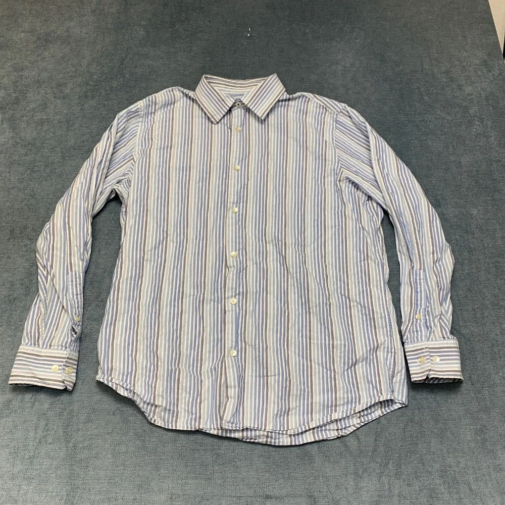 Banana Republic Shirt Mens Large Multicolor Striped Cotton Non Stretch Button Up